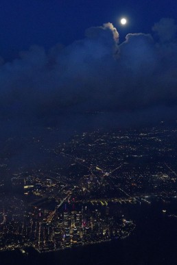 Moon Rises over Manhattan