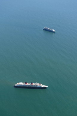 Cruise Ships Docked at San Diego Coastline