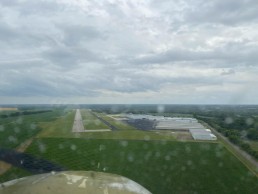 Landing near Dallas as the rain starts